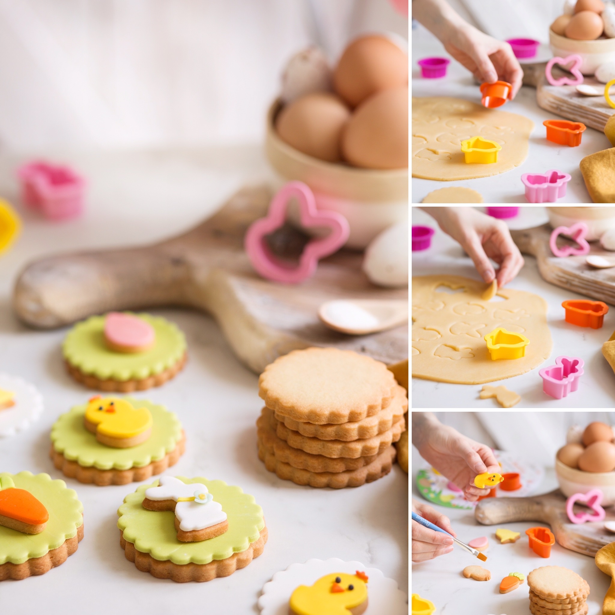 5pcs Coupe-biscuits de Pâques pour les enfants, Ensemble de coupeurs d' emporte-pièces de Pâques