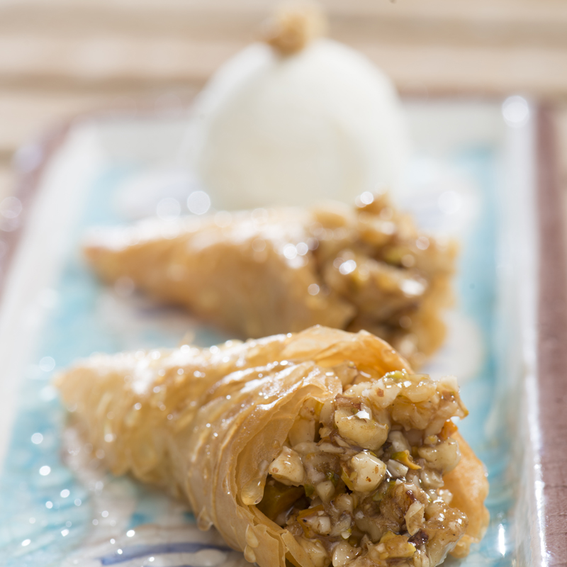 Baklava con Gelato alla Crema