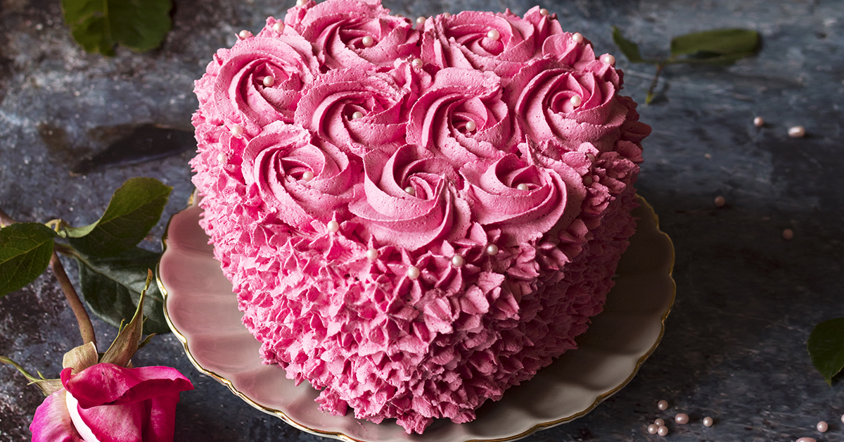 Heart Rose Chocolate Cake